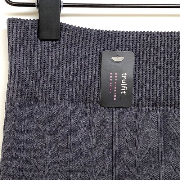 NWT TruFit Seamless Leggings Textured Design Fleece Lined High Waist SIZE L/XL - Picture 3 of 13